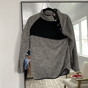 Gray and black fuzzy sweater